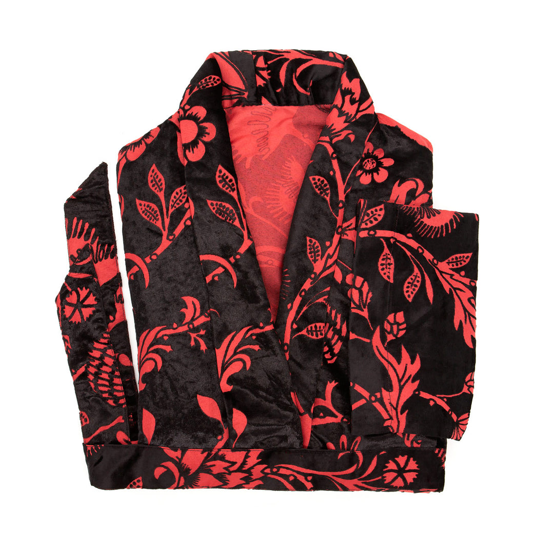 Velvet Bats Robes - Red & Black