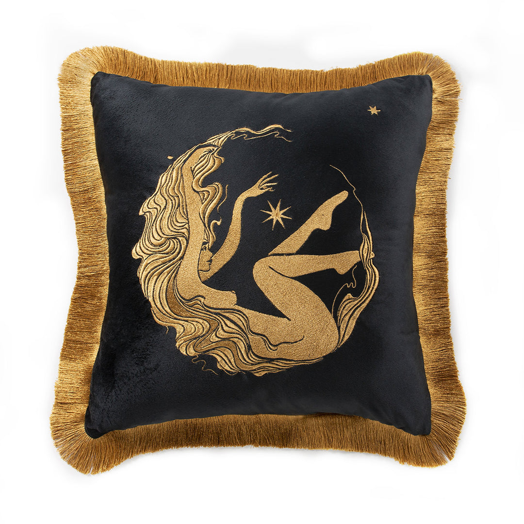 Luna Maiden Velvet Throw Pillow