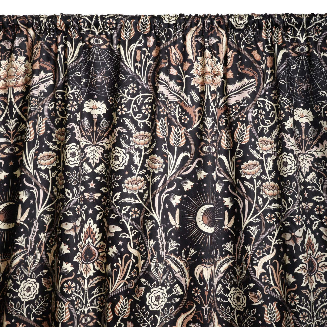 Night Garden Curtains - Black