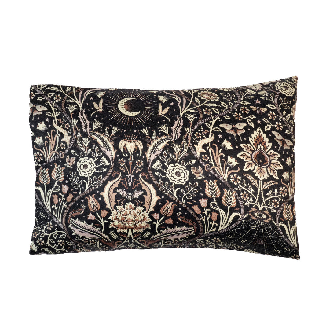 Night Garden Pillow Cases and Shams - Black