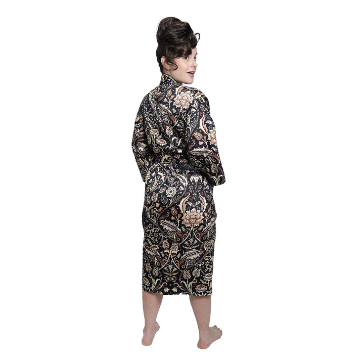 Night Garden Robe - Black