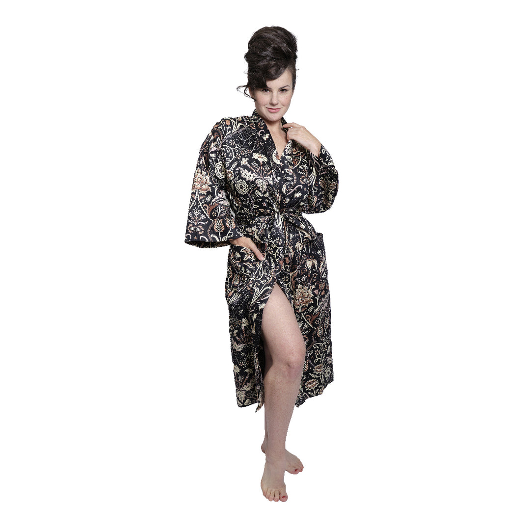 Night Garden Robe - Black