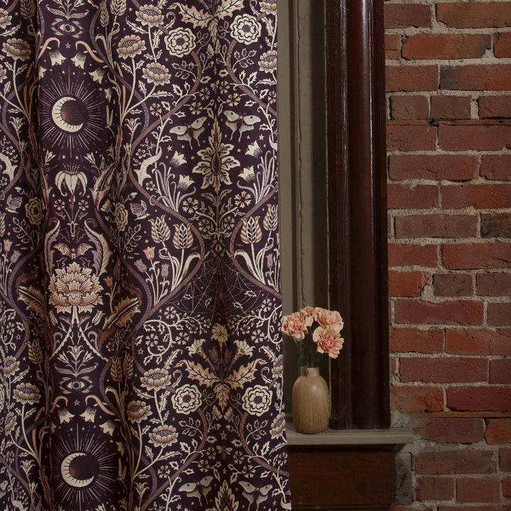 Night Garden Curtains - Plum