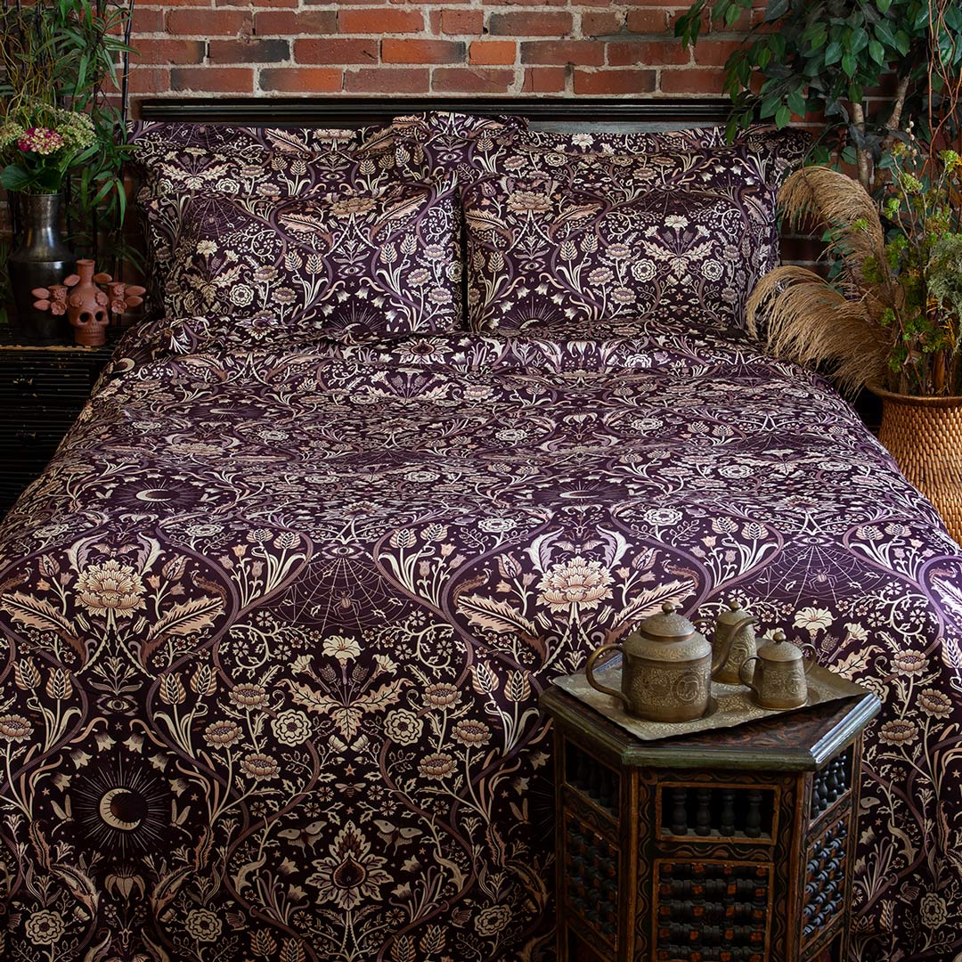 Night Garden Duvet Cover - Plum