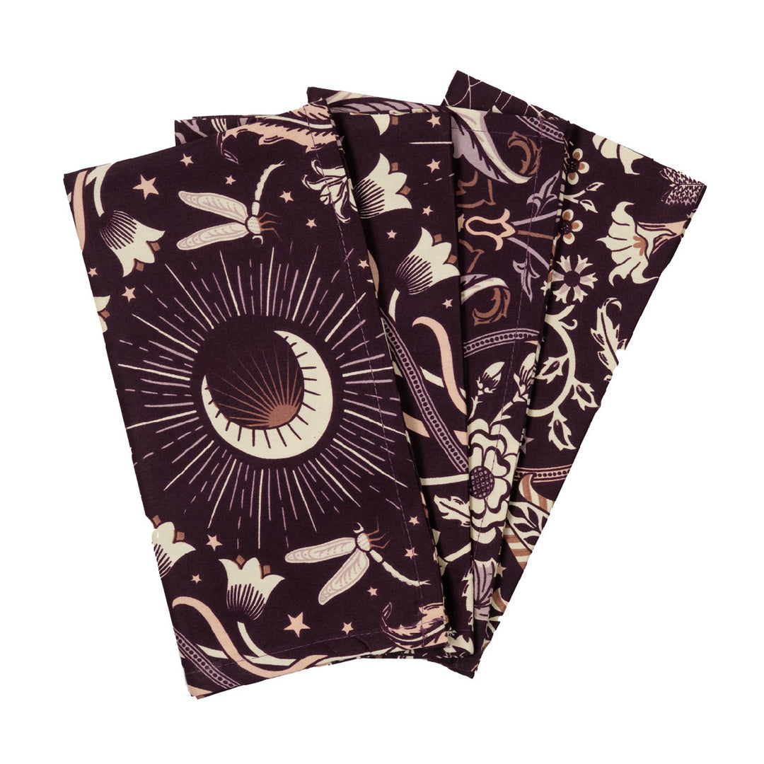 Night Garden Dinner Napkins - Plum