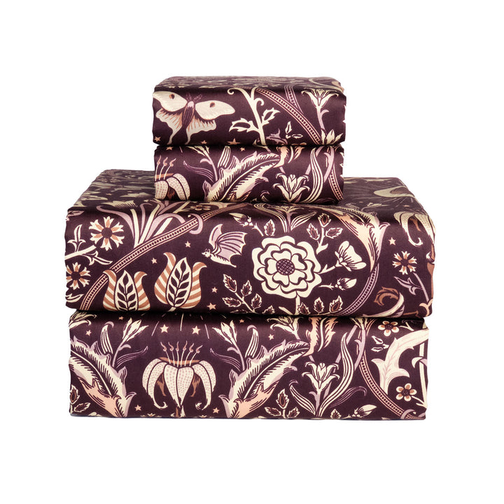 Night Garden Sheets - Plum