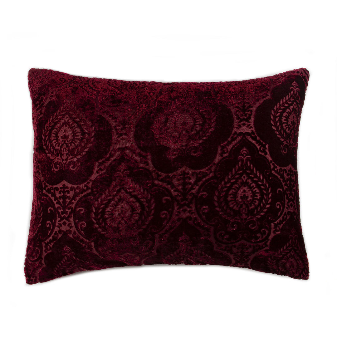 Damask Velvet Pillowcases - Blood Red