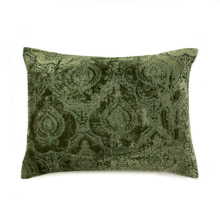 Damask Velvet Pillowcases - Moss