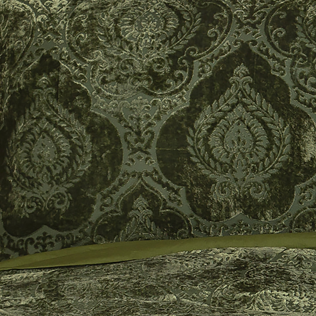 Damask Velvet Tablecloth - Moss