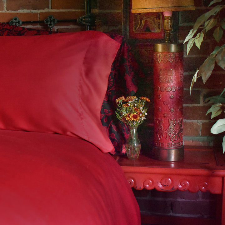 Scarlet Red Bamboo Sheets